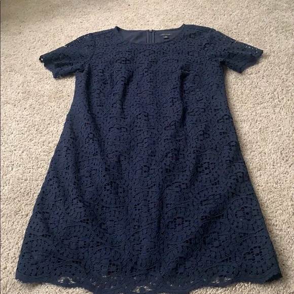 Ann Taylor navy blue lace dress